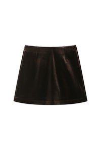 Petite Studio's Manon Velvet Skirt in Brown