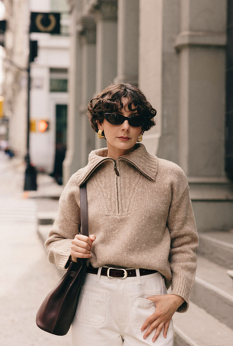 Petite Studio's Brown Textured Leather Belt