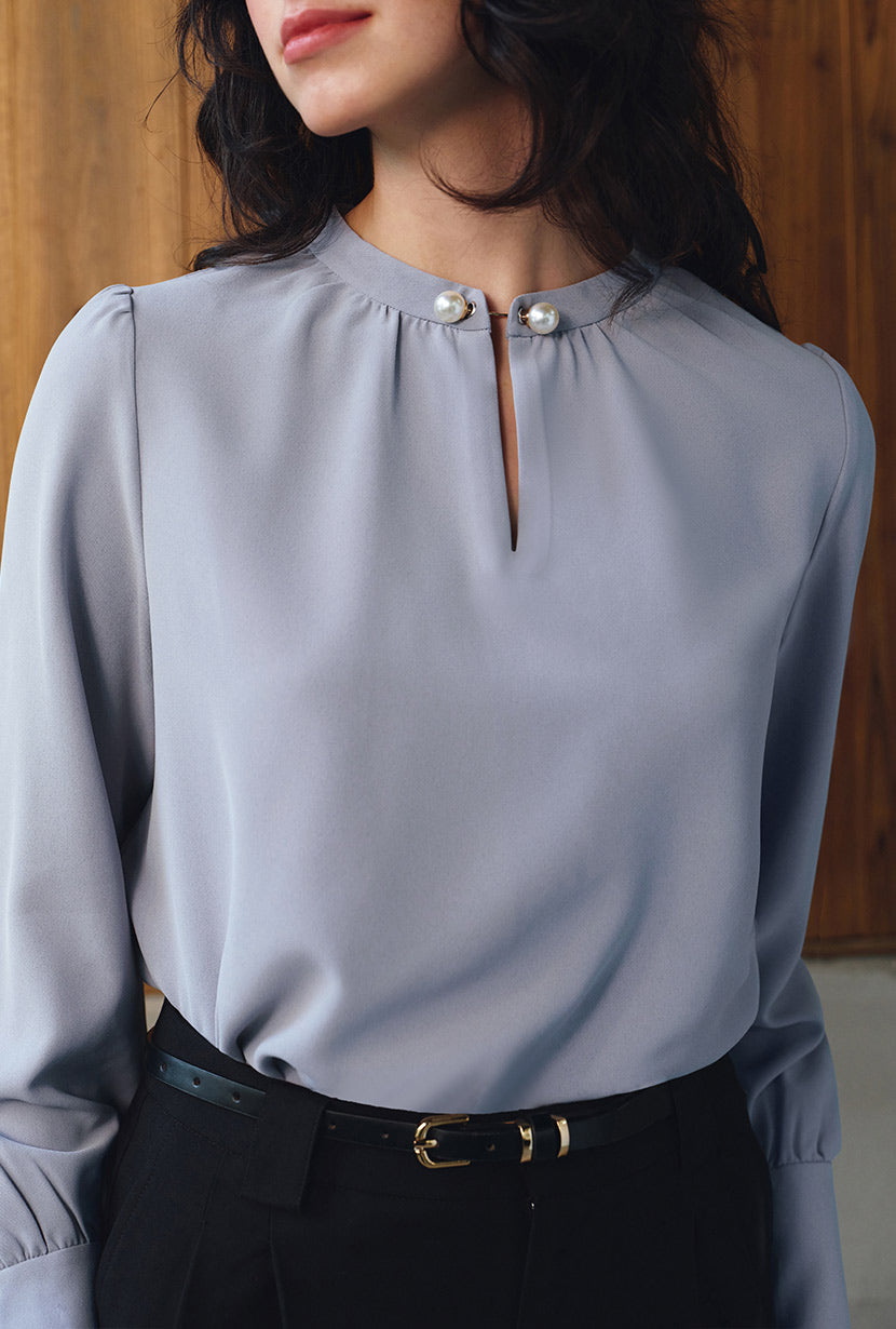 Buvette Pearl Blouse - Dusty Blue