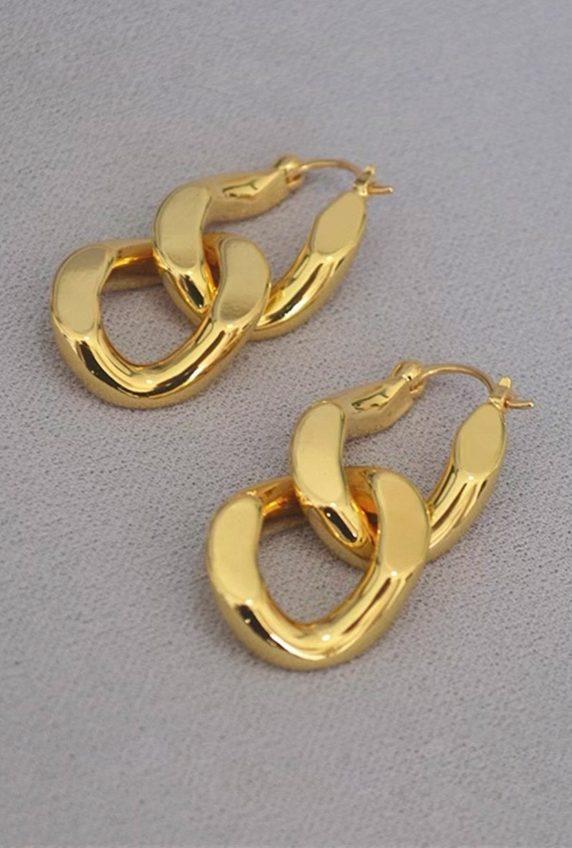 Petite Studio's Chain Link Goldtone Drop Earrings