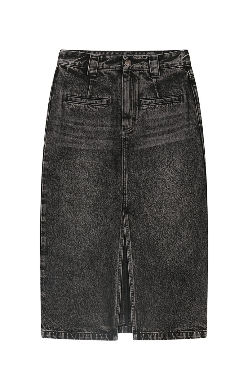 Petite Studio's Debbie Denim Pencil Skirt in Black