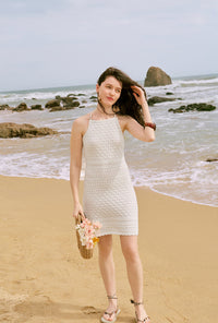 Petite Studio's Laurie Cotton Crochet Dress in Ivory 