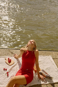 Petite Studio's Jaque Linen Dress in Red