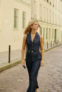 Petite Studio's Mitzi Jumpsuit in Denim Blue