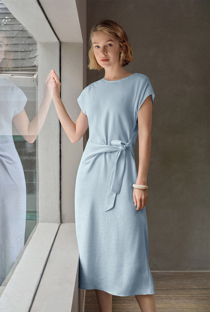 Petite Studio's Elisha Tencel Dress in Sky