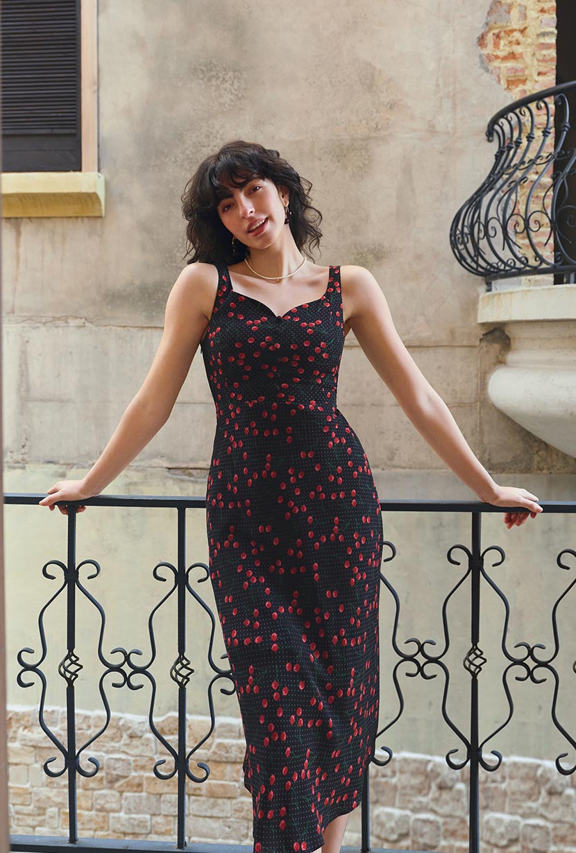 Petite Studio's Fynn Midi Dress in Black Cherry