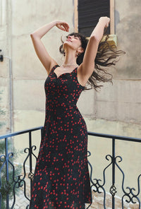 Petite Studio's Fynn Midi Dress in Black Cherry