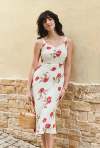 Petite Studio's Fynn Midi Dress in White Rose
