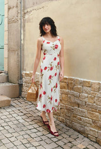 Petite Studio's Fynn Midi Dress in White Rose