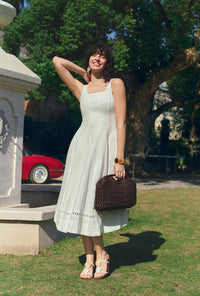 Petite Studio's Fenton Panel Linen Dress in Ivory 