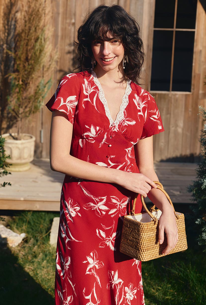 Petite Studio's Fraley Contoured Dress in Vintage Red 