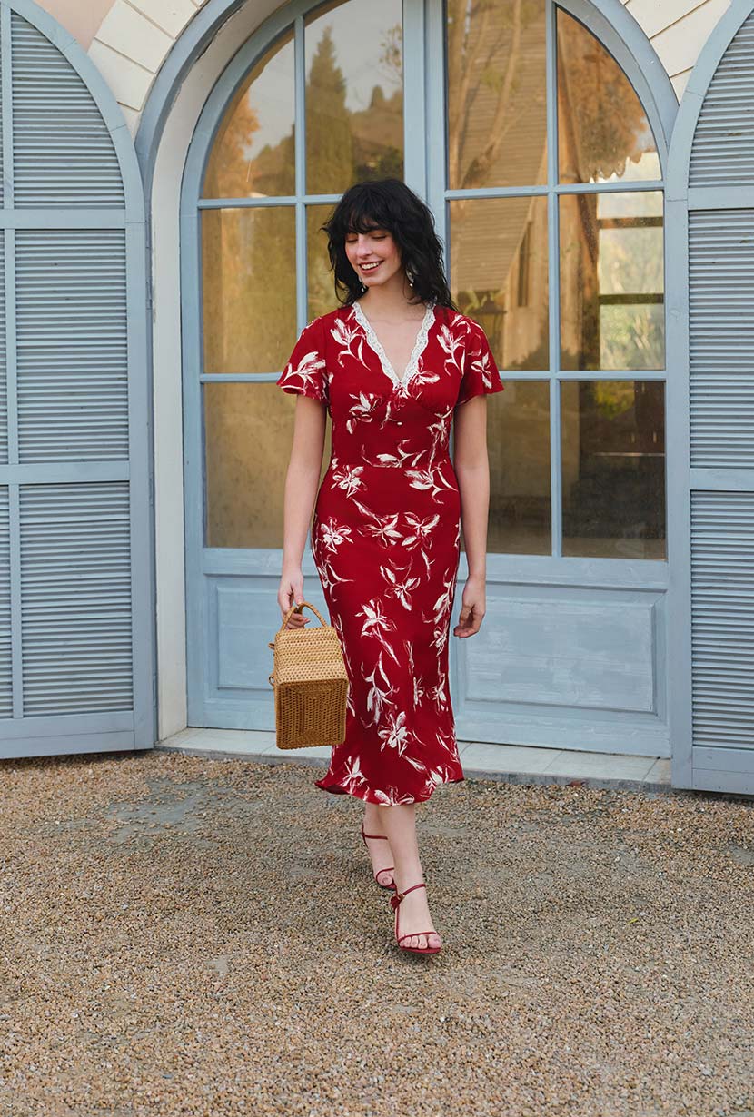 Petite Studio's Fraley Contoured Dress in Vintage Red 