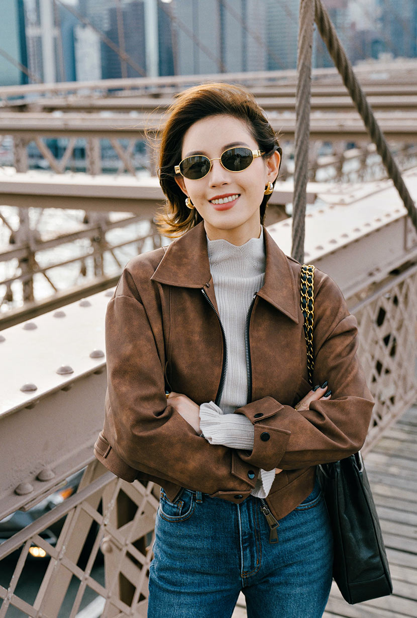 Petite Studio's Laura Suede Jacket in Brown