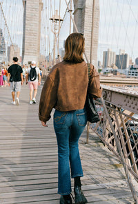 Petite Studio's Laura Suede Jacket in Brown