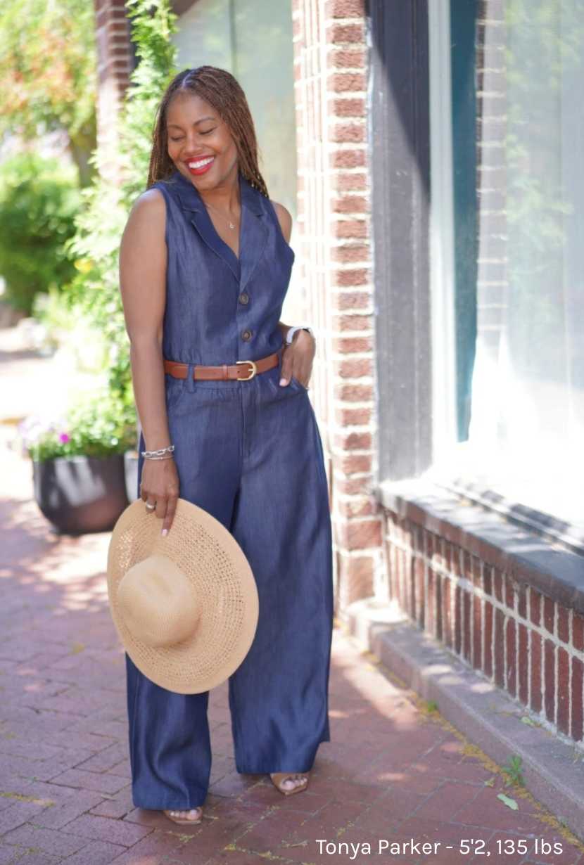 Petite Studio's Mitzi Jumpsuit in Denim Blue