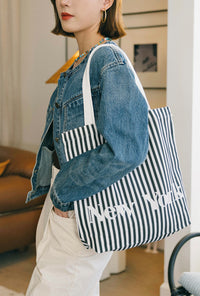 Suggyl x Petite Studio New York Canvas Tote in Stripes