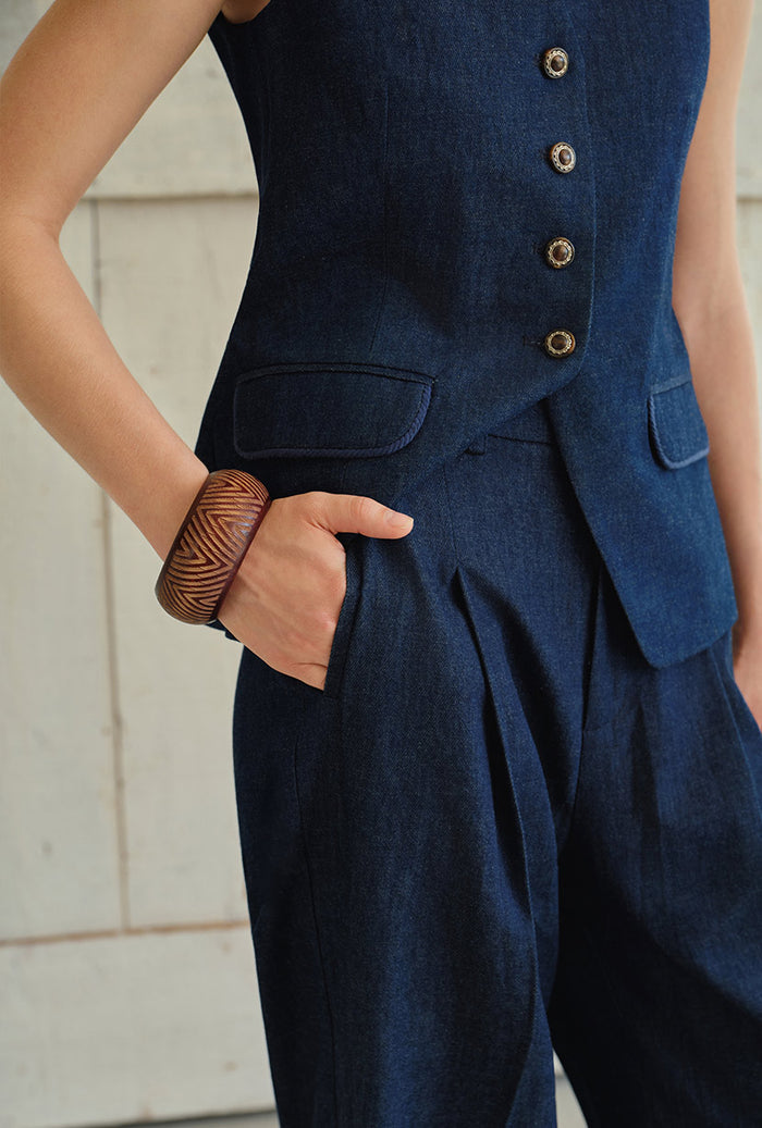 Petite Studio's Flavia Carved Wood Bangle