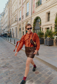 Petite Studio NYC Tonette Blouse in Amber