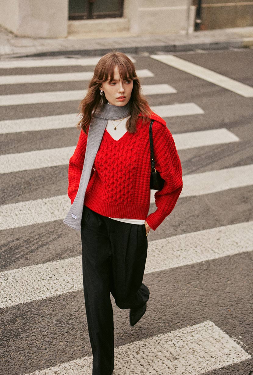 Blanca Wool Sweater - Red