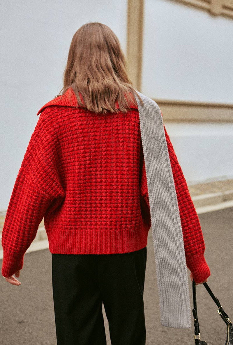 Petite Studio's Blanca Wool Sweater in Red