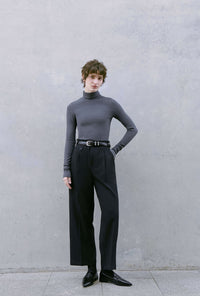 Petite Studio's Freja Cotton Turtleneck in Grey