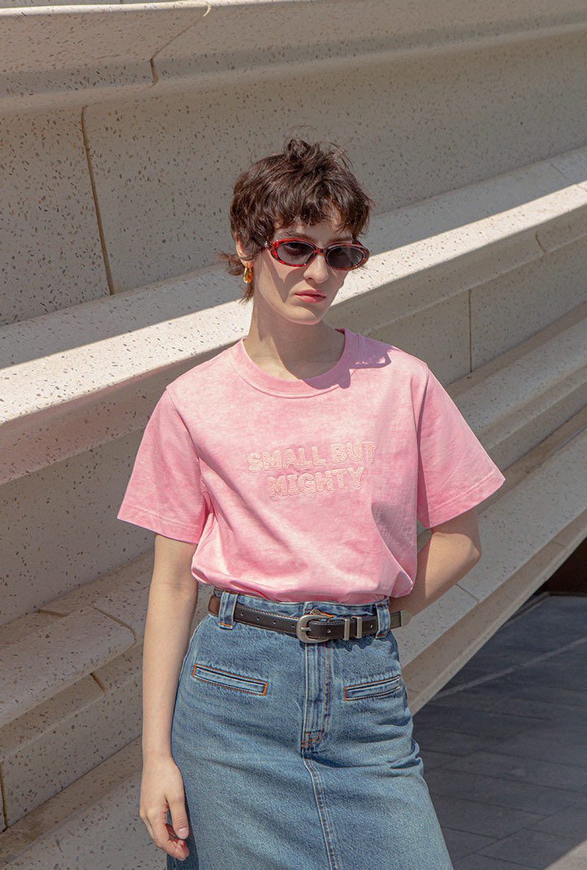 Petite Studio's Garrin Cotton T-shirt in Pink