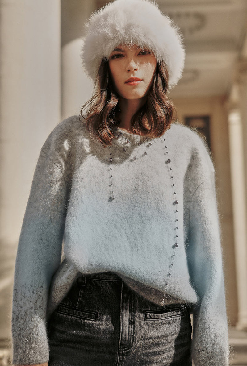 Petite Studio's Dale Mohair Sweater in Blue 