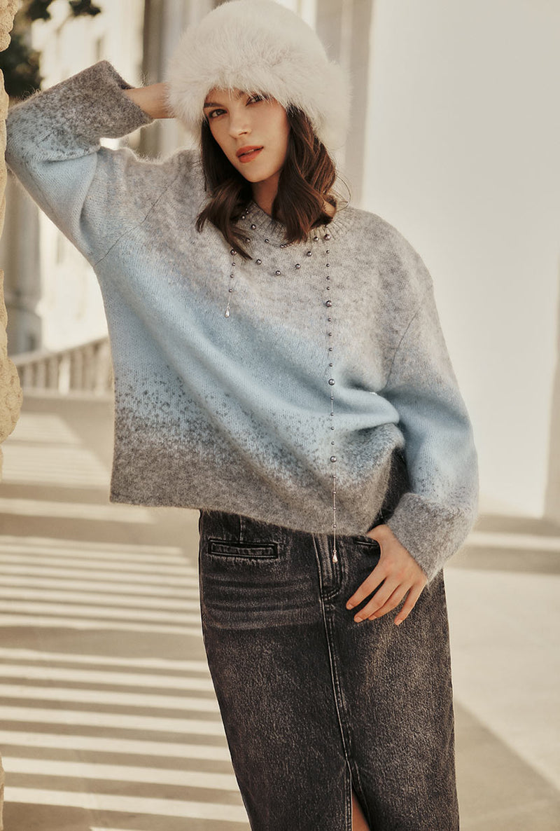 Petite Studio's Dale Mohair Sweater in Blue 