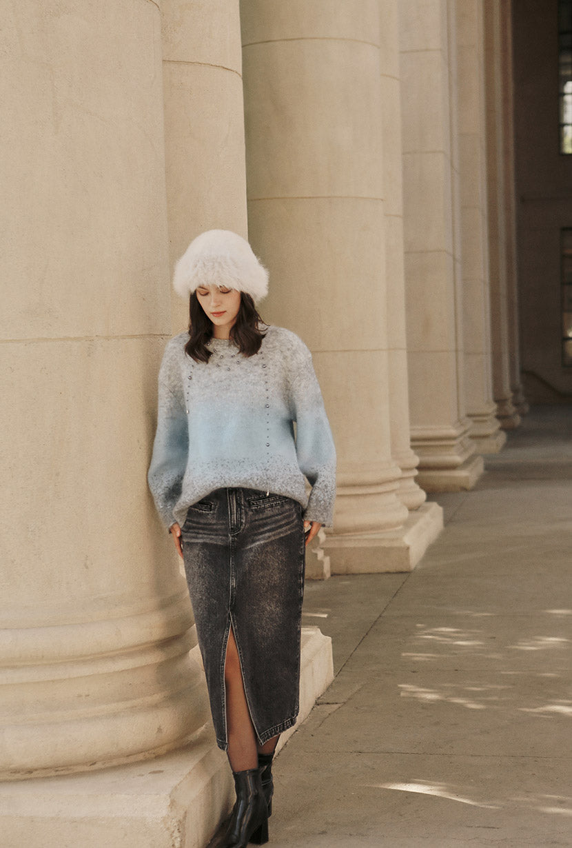 Petite Studio's Dale Mohair Sweater in Blue 