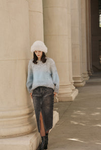 Petite Studio's Dale Mohair Sweater in Blue 