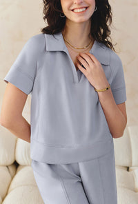 Petite Studio's Elowen Cotton Top in Serenity Blue