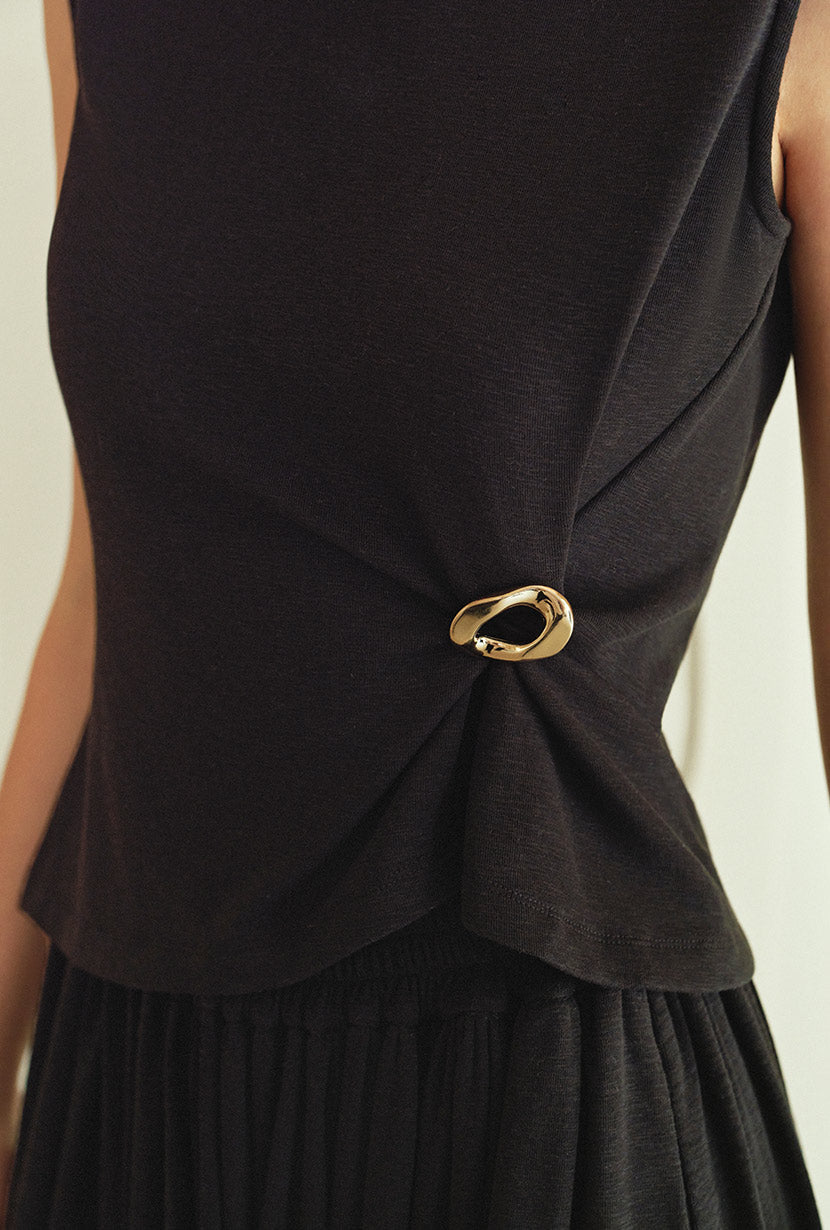 Petite Studio's Jeevan Jersey Cotton Top in Black