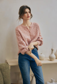 Petite Studio's Paisley Mohair Sweater in Melon