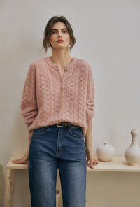 Petite Studio's Paisley Mohair Sweater in Melon
