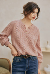 Petite Studio's Paisley Mohair Sweater in Melon