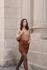 Petite Studio's Carissa Mohair Cardigan in Camel