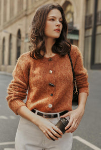 Petite Studio's Brayden Alpaca Cardigan in Ginger