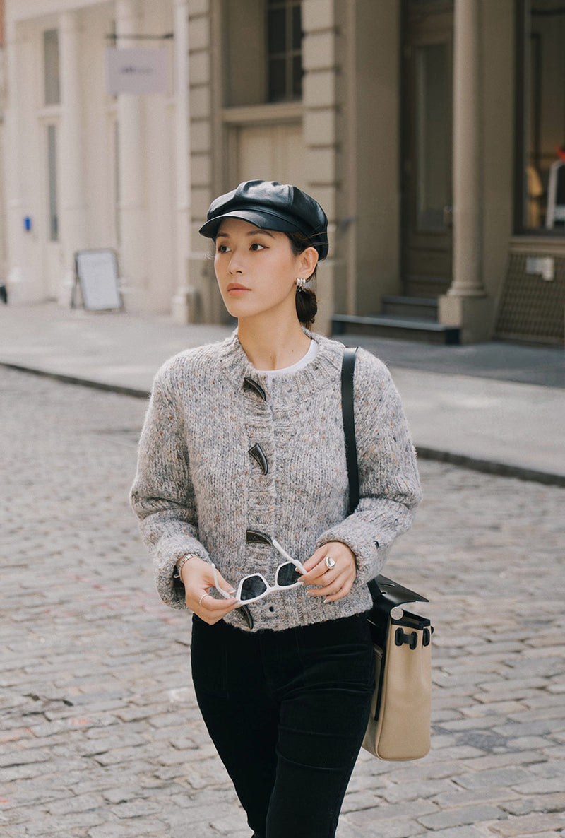 Petite Studio's Colt Wool Cardigan in Grey