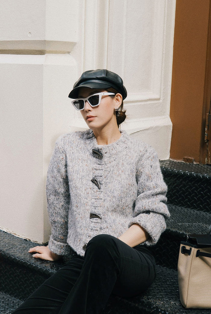 Petite Studio's Colt Wool Cardigan in Grey