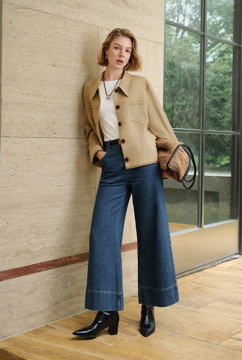 Petite Studio's Chiara Suede Jacket in Camel