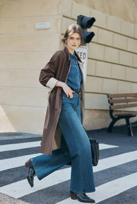 Petite Studio's Liam Reversible Cotton Trench Coat in Beige and Chocolate