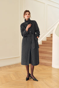 Petite Studio's Luna Double-Faced Wool Coat in Grey