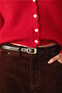 Petite Studio's Fable Brown and Gold Leather Belt
