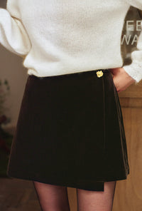 Petite Studio's Manon Velvet Skirt in Brown