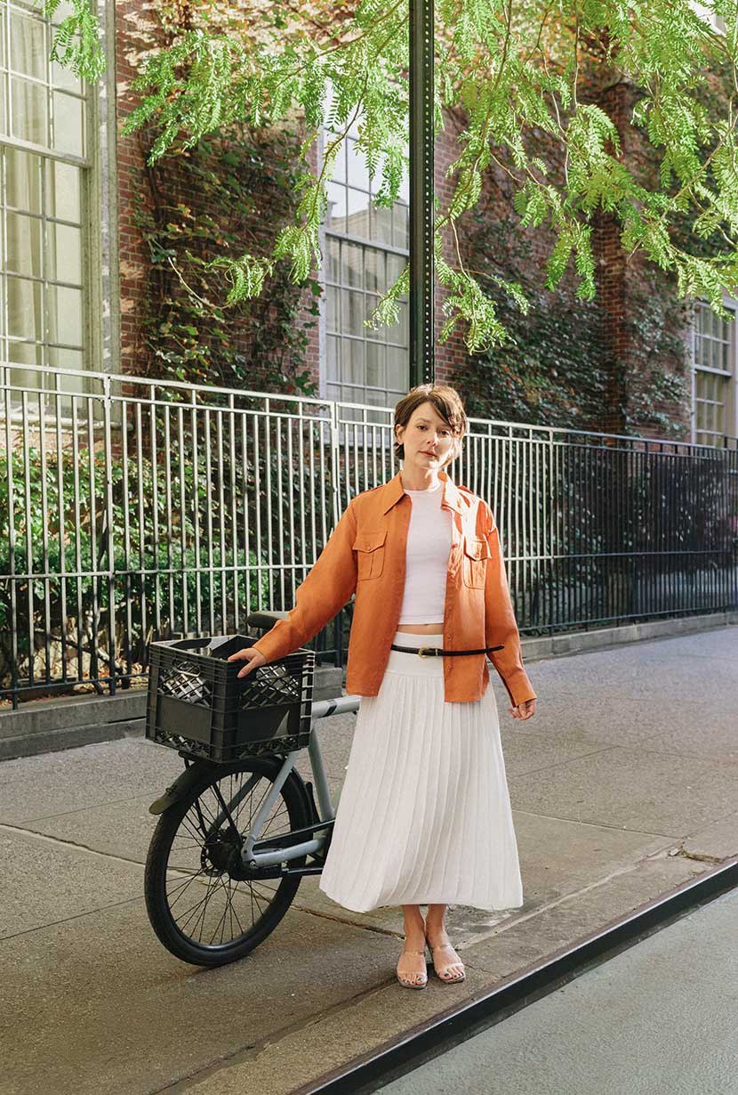 Petite Studio's Czar Bamboo Knit Skirt in Ivory