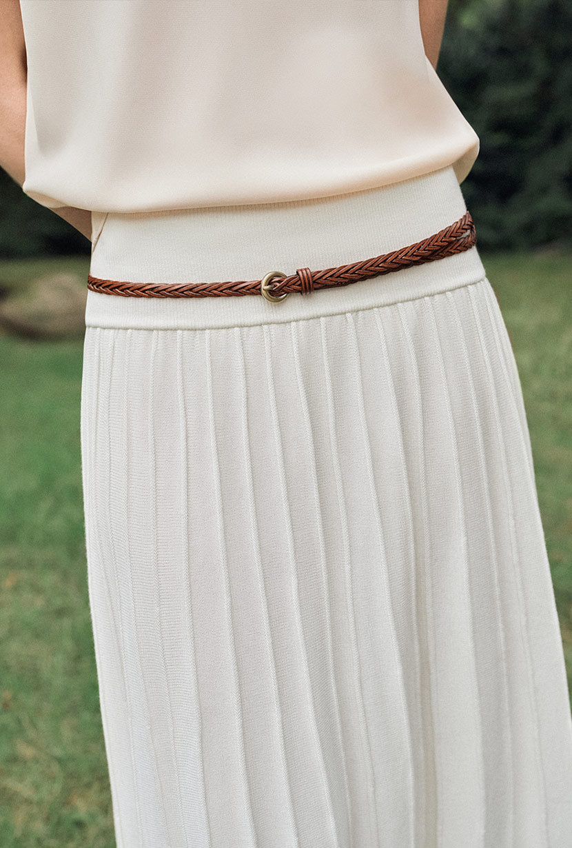 Petite Studio's Czar Bamboo Knit Skirt in Ivory