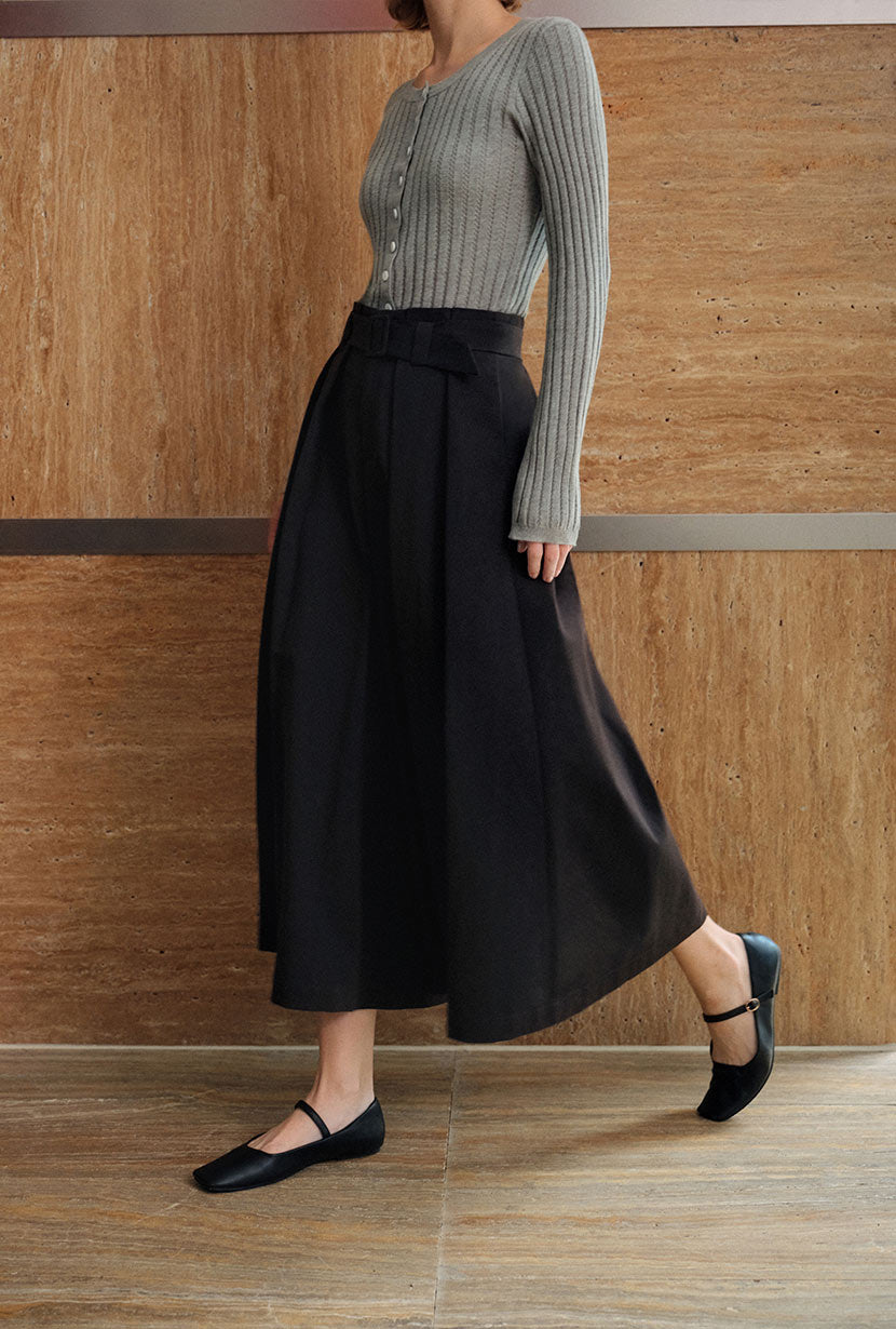 Petite Studio's Darby Wide-Leg Cotton Pants in Black