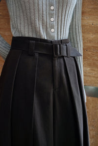 Petite Studio's Darby Wide-Leg Cotton Pants in Black