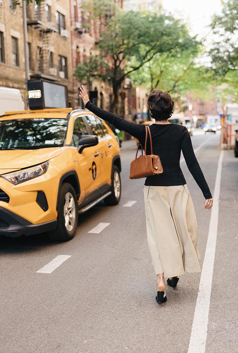 Petite Studio's Darby Wide-Leg Cotton Pants in Beige