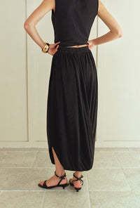 Petite Studio's Quentin Jersey Cotton Cocoon Skirt in Black